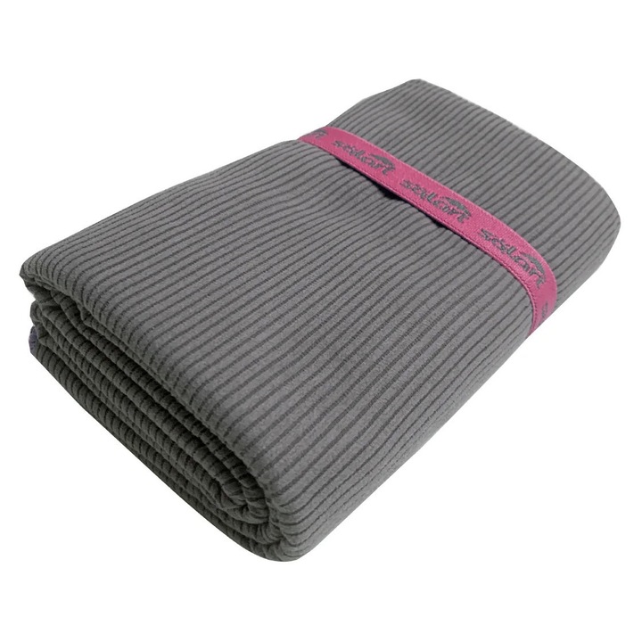 Prosop plaja microfibra Solart, gri/roz, 150x75 cm
