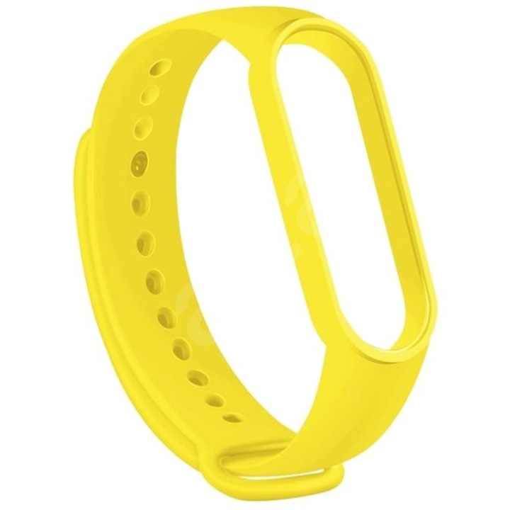 Szilikon fitnesz karpánt, kompatibilis a Xiaomi Mi Band 3 és Mi Band 4 telefonokkal, sárga