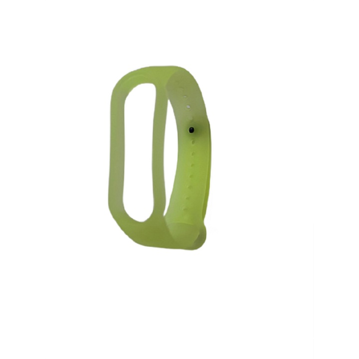 Curea bratara fitness siliconica, compatibila cu Xiaomi Mi Band 5, intr-un captivant Verde Lemon