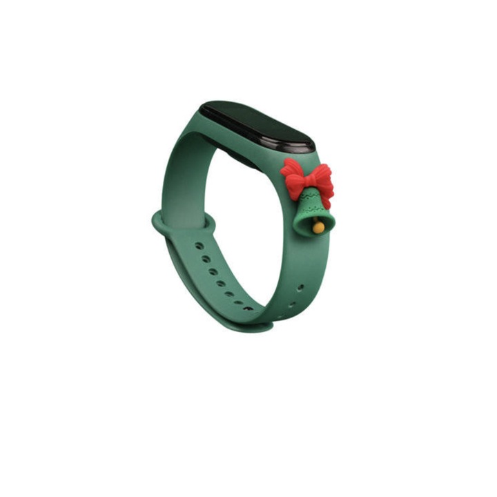 Curea de incheietura de fitness din silicon pentru Xiaomi Mi Band 3 si Mi Band 4, disponibila in Green Bell