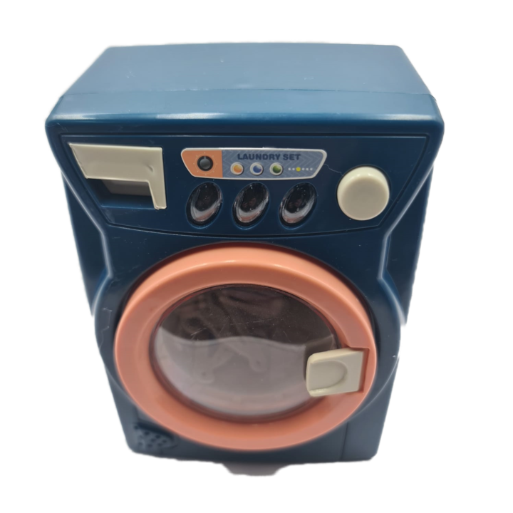 Masina Spalat de Jucarie, Sunete, Muzica, Rotire Cuva, Accesorii, 17 cm, Albastru, Dalimag