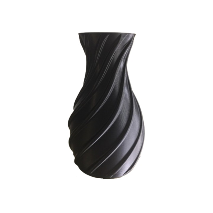 Декоративна ваза fixGuard 3D Decor, Spiral, 16cm, Black