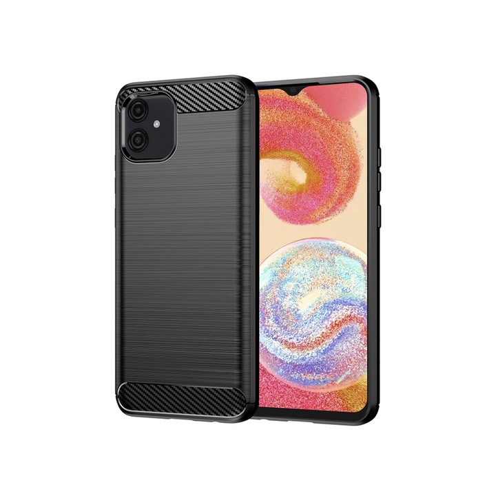 Кейс за Samsung Galaxy A04e Techsuit Carbon Silicone Black
