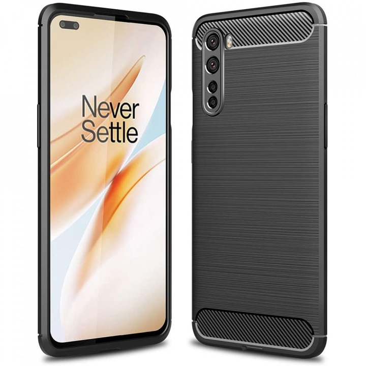 Калъф за OnePlus Nord 5G - Techsuit Carbon Silicone - черен