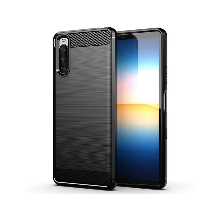Кейс за Sony Xperia 10 III Techsuit Carbon Silicone Black