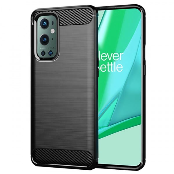 Husa pentru OnePlus 9 Pro - Techsuit Carbon Silicone - Black