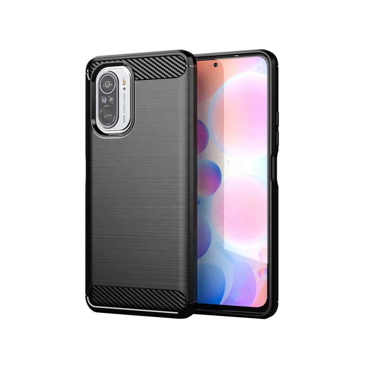 Husa pentru Xiaomi Mi 11i / Poco F3 - Techsuit Carbon Silicone - Black