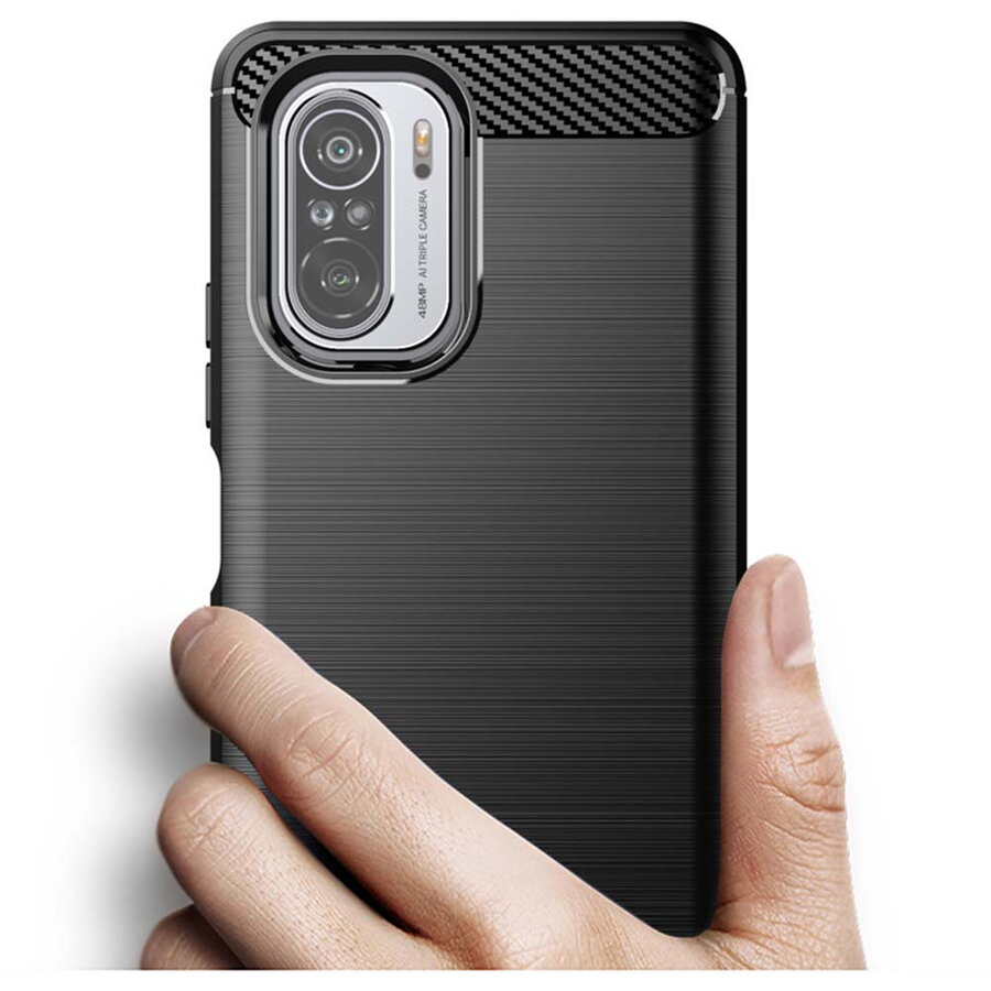 Husa pentru Xiaomi Mi 11i / Poco F3 - Techsuit Carbon Silicone - Black