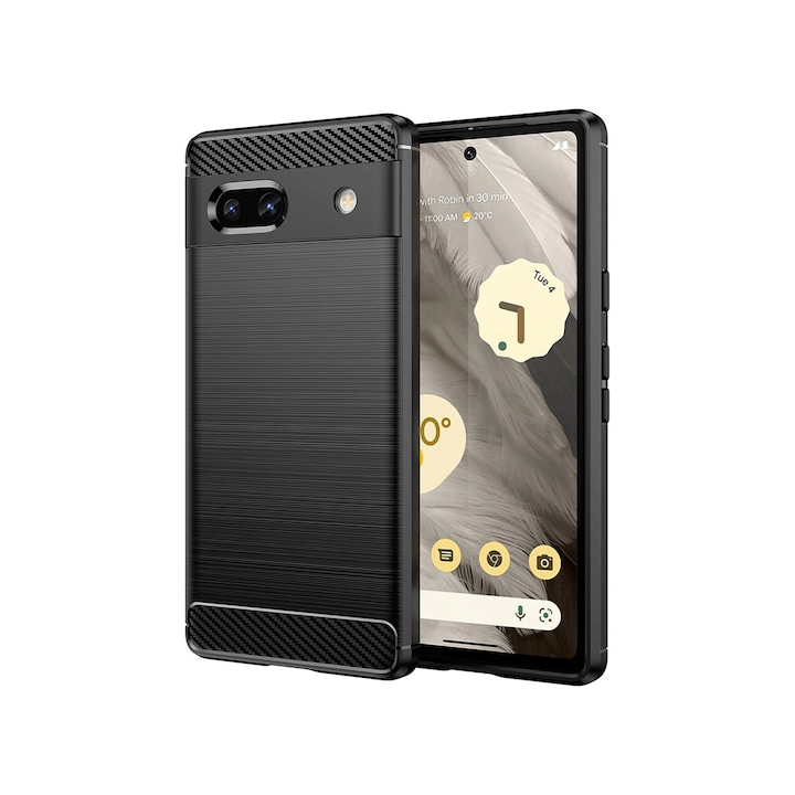 Кейс за Google Pixel 7a Techsuit Carbon Silicone Black