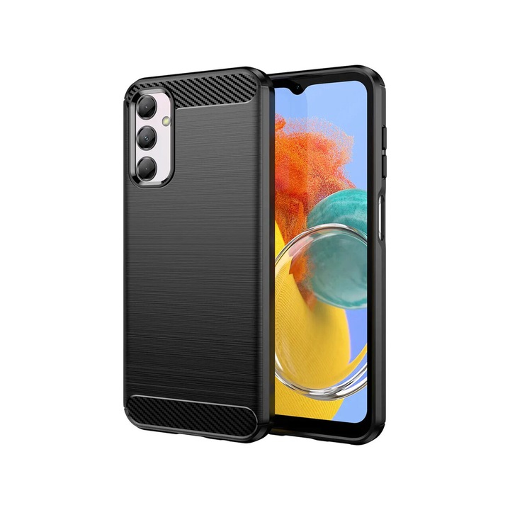 Кейс за Samsung Galaxy M14 Techsuit Carbon Silicone Black