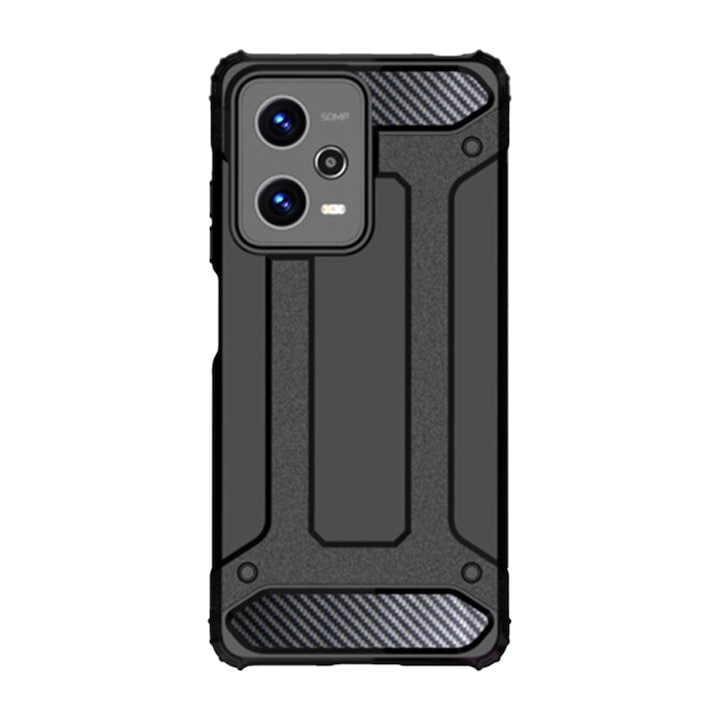 Husa Defender G-Armor compatibila cu Xiaomi Redmi Note 12 Pro Plus 5G, 360 Hybrid Protection, PC si TPU, Negru