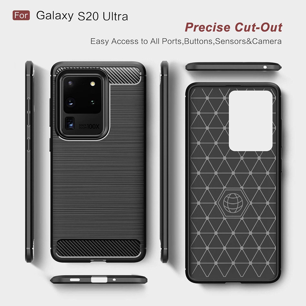 Husa pentru Samsung Galaxy S20 Ultra 5G G988 / S20 Ultra G988, Techsuit, Carbon, Neagra