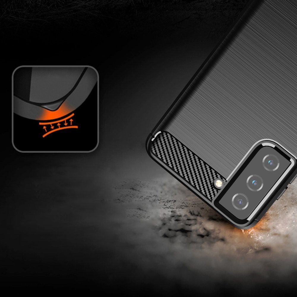 Husa pentru Samsung Galaxy S21 FE 5G - Techsuit Carbon Silicone - Black