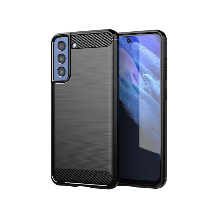 Samsung G990B Galaxy S21 FE 5G szilikon hátlap - Carbon - fekete