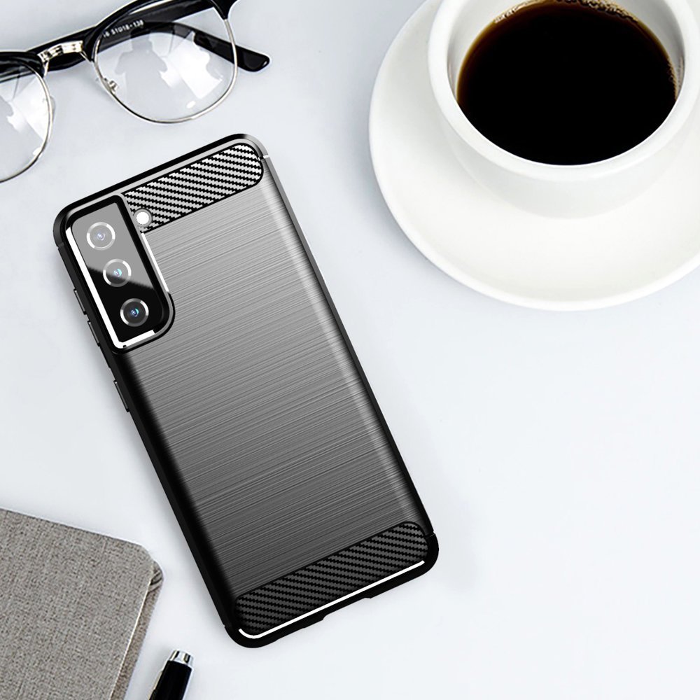 Husa pentru Samsung Galaxy S21 FE 5G - Techsuit Carbon Silicone - Black