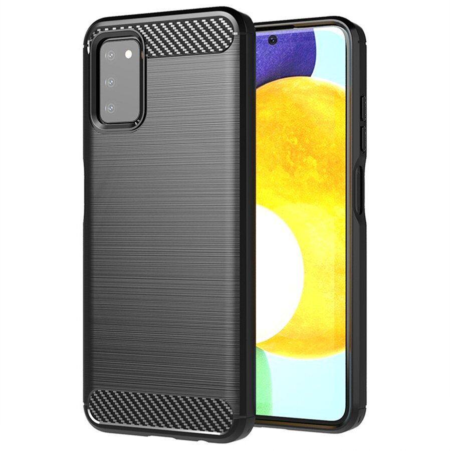 Husa Compatibila cu Samsung Galaxy A03s Techsuit Carbon Silicone Negru