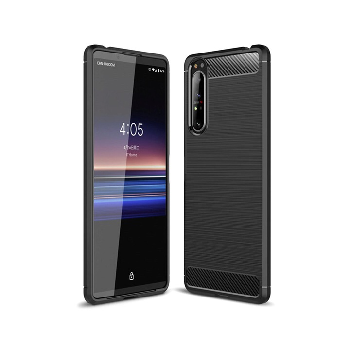 Кейс за Sony Xperia 5 II Techsuit Carbon Silicone Black