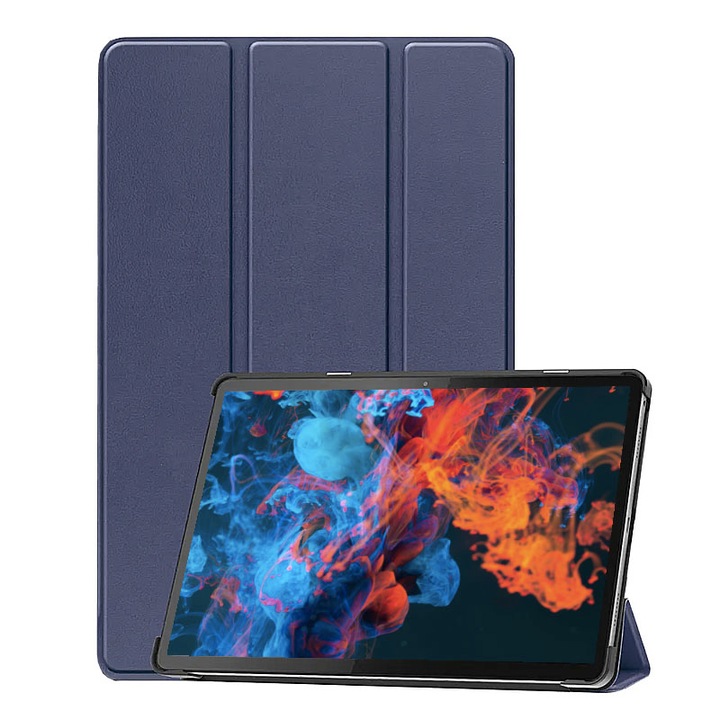 AZIAO PU кожен калъф за таблет за Samsung Galaxy Tab A 10.1 2019 T510, пълна 360 защита, кадифен интериор, функция на стойка, защитен дисплей, интелигентен капак, ъгли против удар, най-високо качество, син