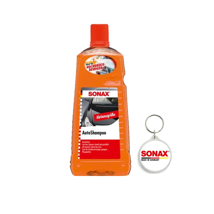 Set sampon auto concentrat 2 L si breloc Sonax