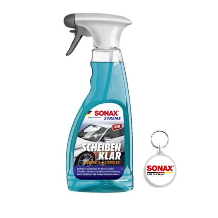 Set solutie curatare geamuri Xtreme NanoPro 500 ml si breloc Sonax