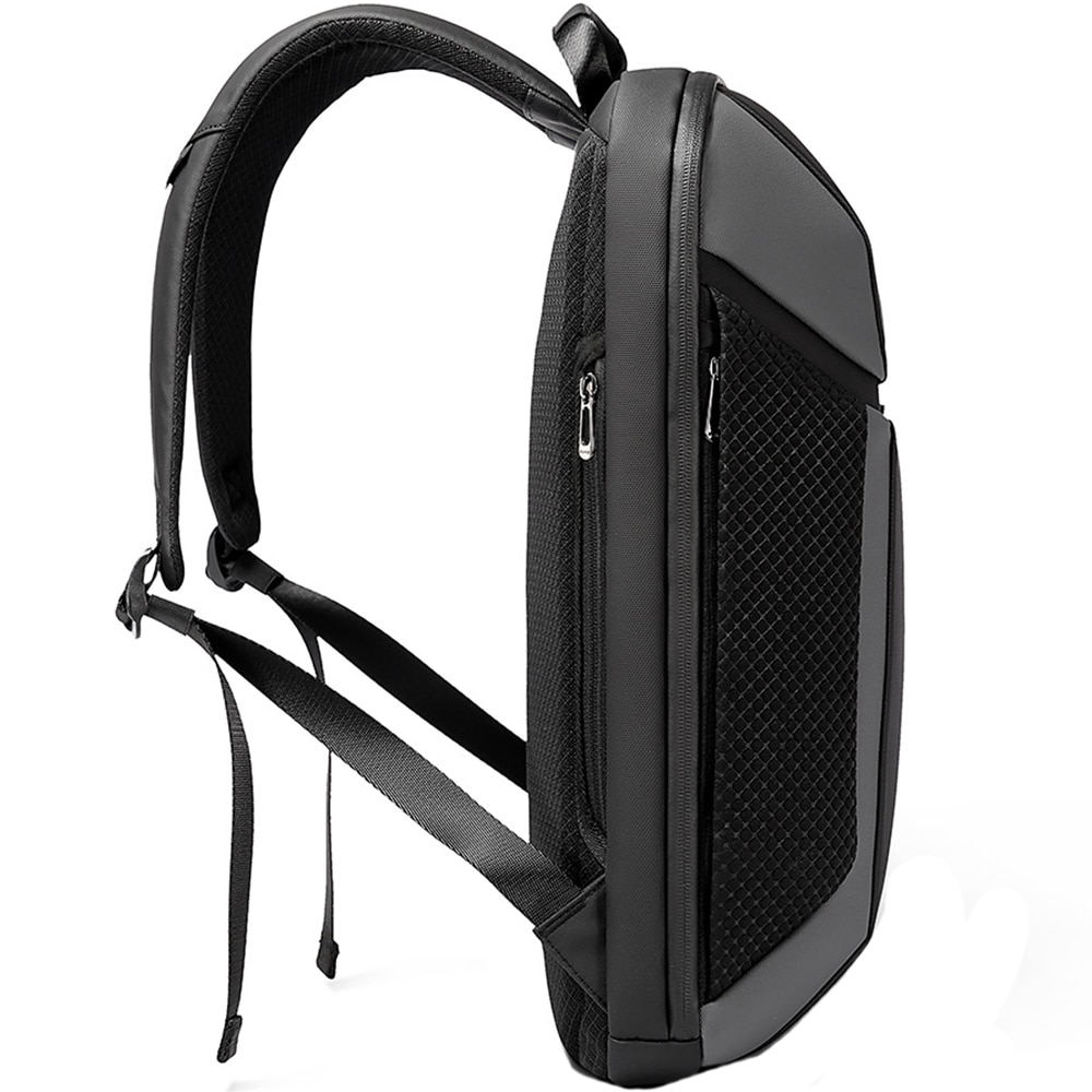 Rucsac laptop 15.6 inch, rezistent la apa, buzunar antifurt, sistem fixare pe valiza, deschidere ampla BANGE, BG7710GY, Gri