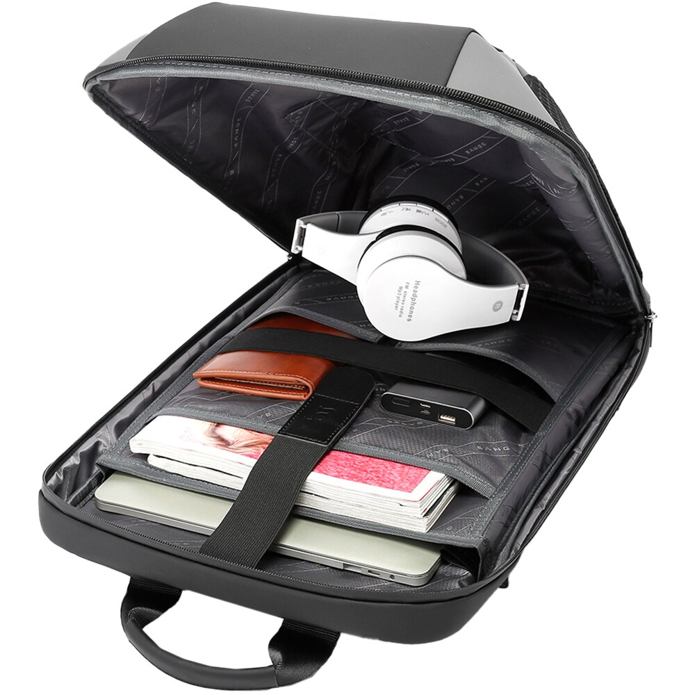Rucsac laptop 15.6 inch, rezistent la apa, buzunar antifurt, sistem fixare pe valiza, deschidere ampla BANGE, BG7710GY, Gri