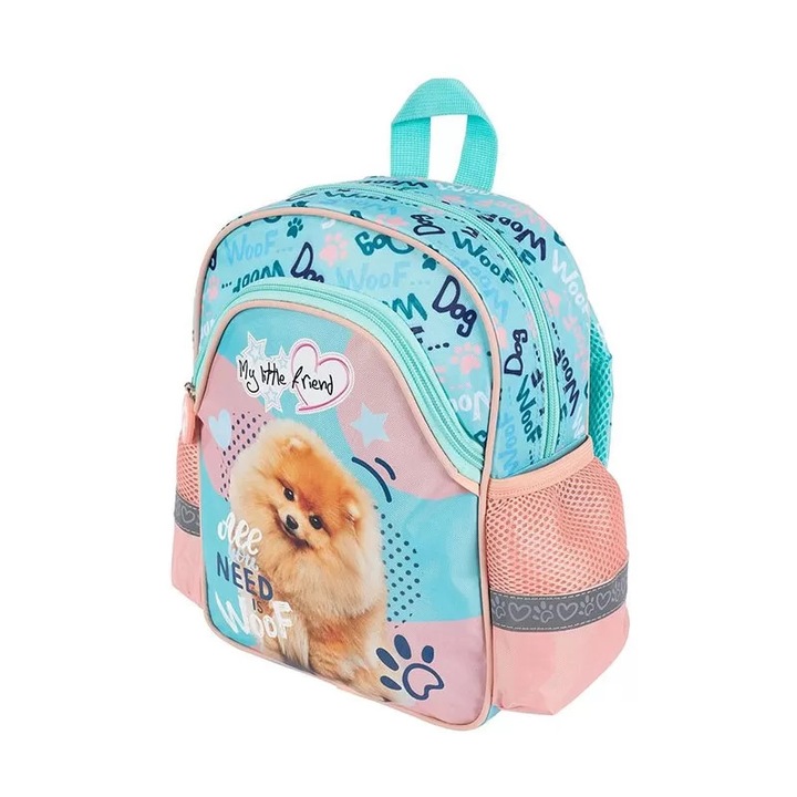 Ghiozdan gradinita 2 compartimente, Majewski, Colectia My Little Friends Fluffy Dog