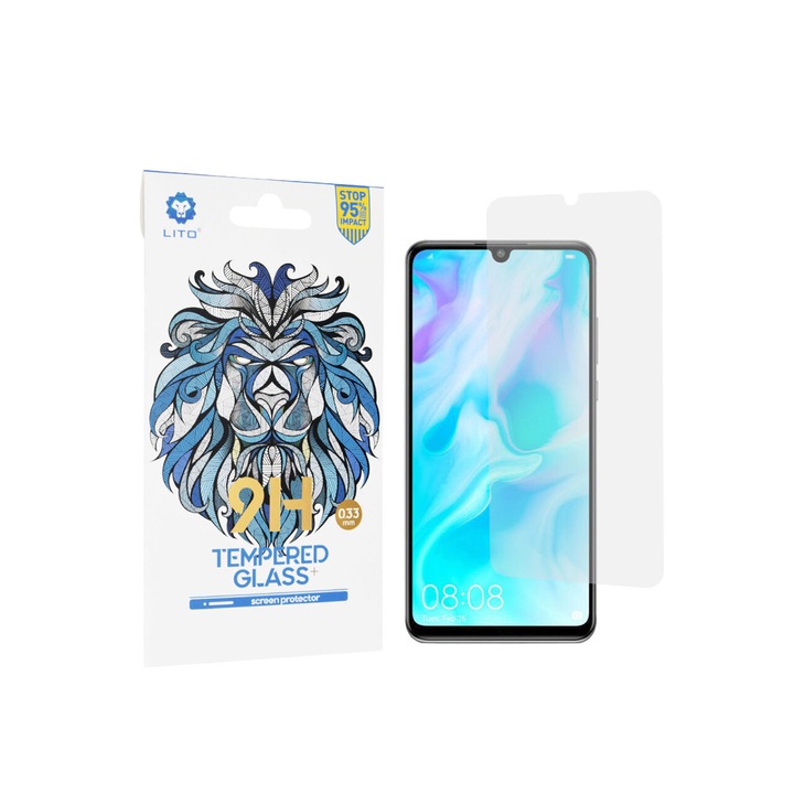 Folie de protectie Ecran Lito Classic pentru Huawei P30 lite New Edition / P30 lite, Sticla Securizata, Full Glue, 2.5D