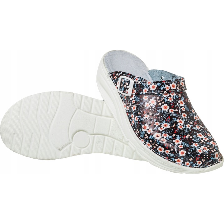 Papuci anti-alunecare, Medibut, Model floral, Multicolor, 40