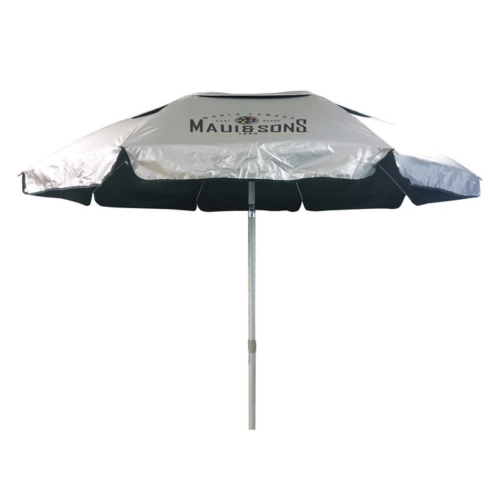 Maui&Sons XL 220 cm strandsátor, UPF50+ védelemmel, dönthető, hordtáskával, fekete, 220 cm