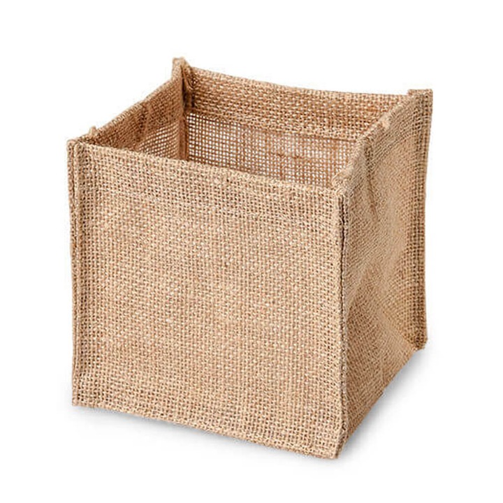 Квадратна кутия от юта, кафява, Createur, 15x15x15 см
