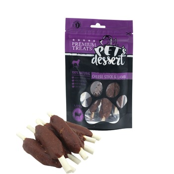 Recompense pentru caini Pet 'S Dessert Lsl-03, Cheese Stick & Lamb, 80 g Recompense pentru caini Pet 'S Dessert Lsl-03, Cheese Stick & Lamb, 80 g
