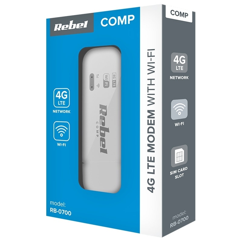 Modem Cu Sim Modem 4G LTE cu WIFI SIM CARD SLOT REBEL RB-0700 - eMAG.ro