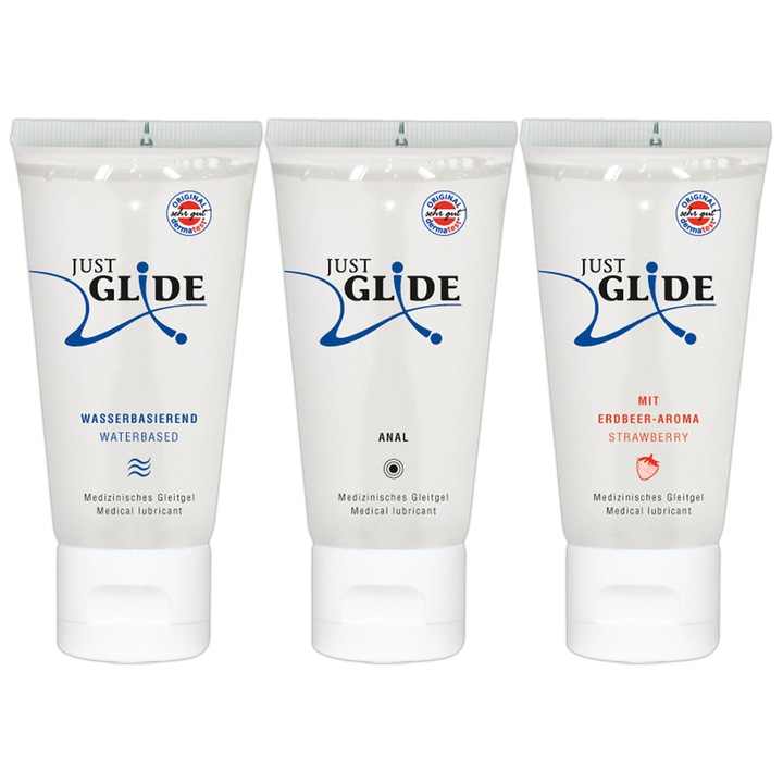 3 db-os síkosító készlet, Just Glide, Vízbázisú, 3 x 50 ml