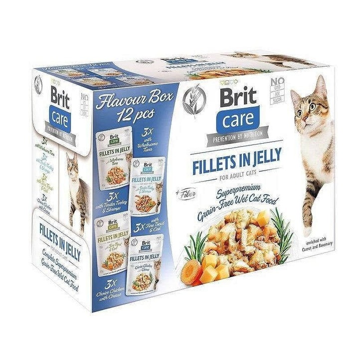 Set 12 plicuri hrana pisici Brit Care, 12x85g