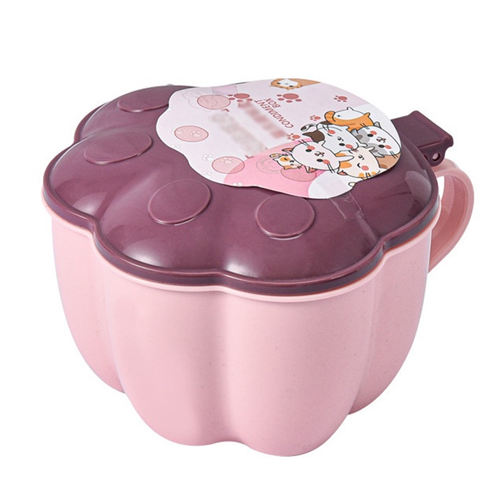 Suport pentru condimente, Plastic, 4 Compartimente, Roz