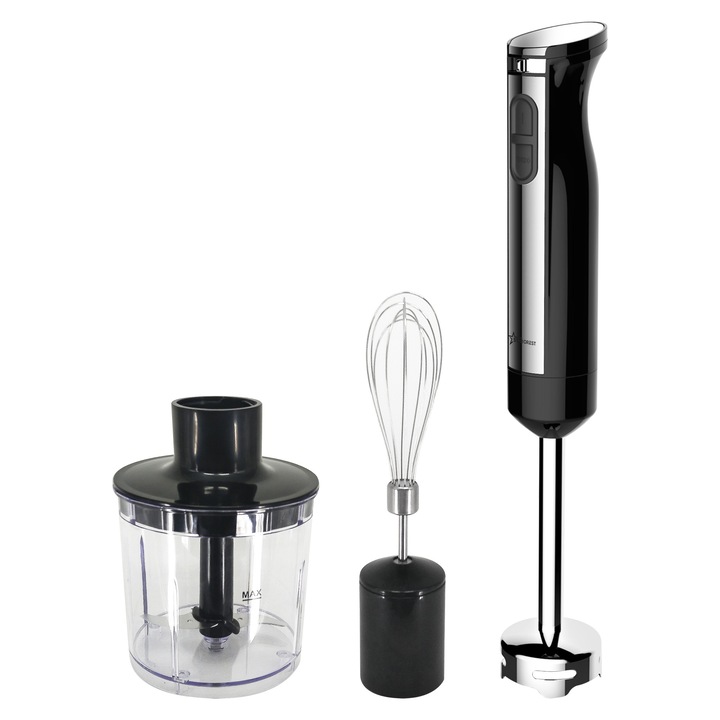 Mixer vertical STARCREST SBS-E800, 800W, viteza variabila, tocator, tel, cana de mixat, negru/inox