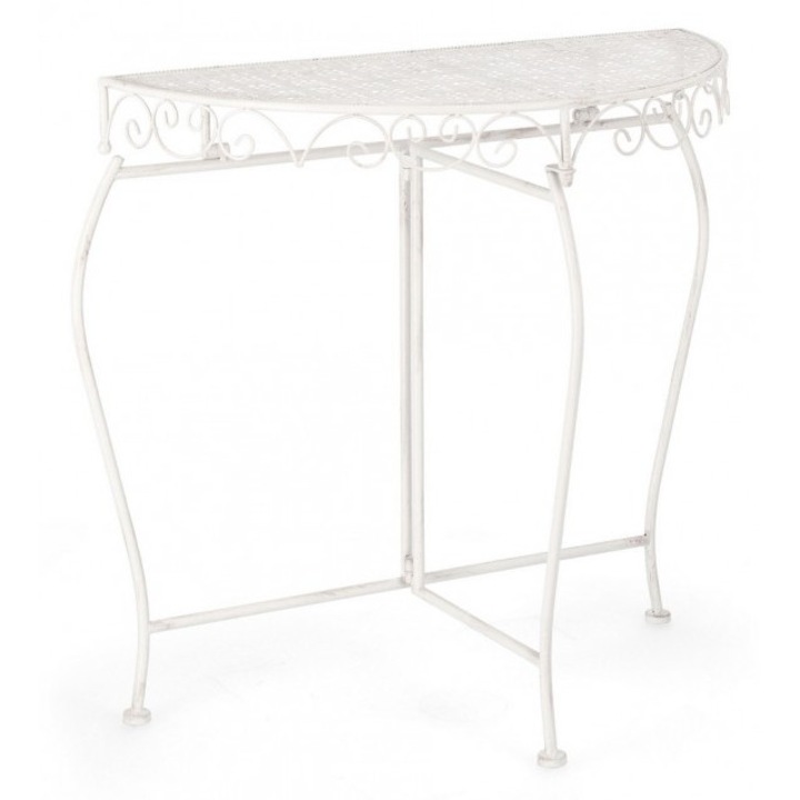 Consola otel alb patinat Emily 75x36x75 cm