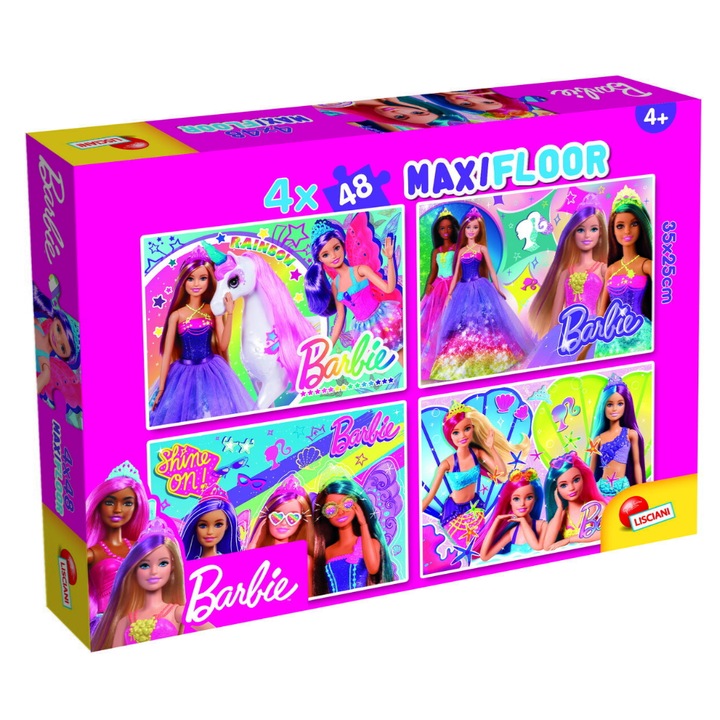 Maxi színező puzzle - Barbie (4 x 48 darab)