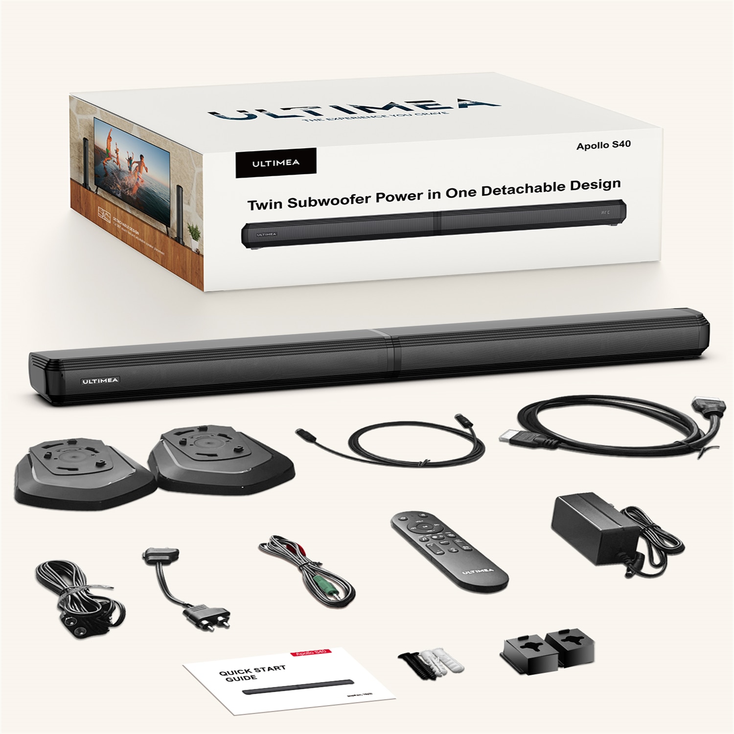 Soundbar Ultimea Apollo S40, 2.2 canale,100W, Bluetooth 5.0