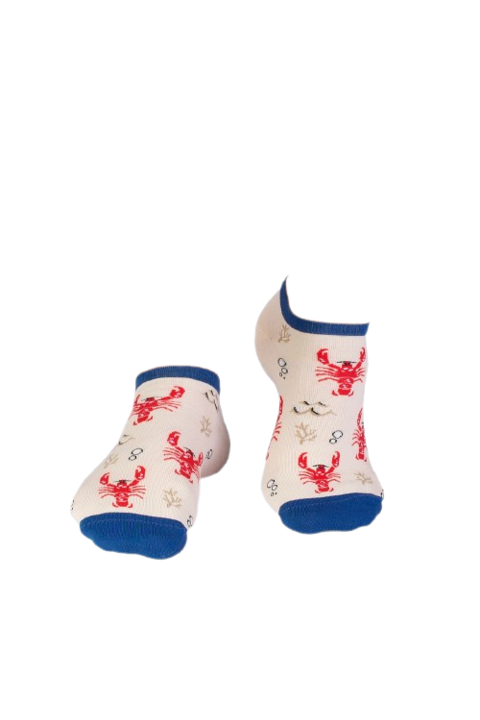 Къси памучни чорапи Fine Cotton Sealife Lobster Ecru
