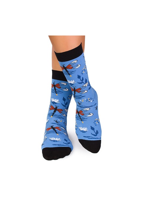 Sosete bumbac Fine Cotton Sealife Libelula Albastru