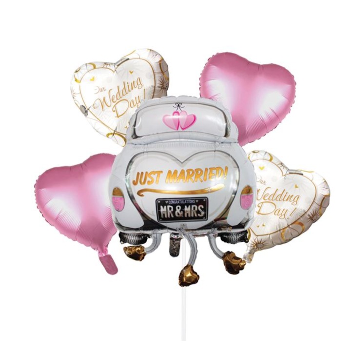 5 db-os lufi készlet bulihoz, Ifjú házasok, 57x78 cm, JMB-BBL5305