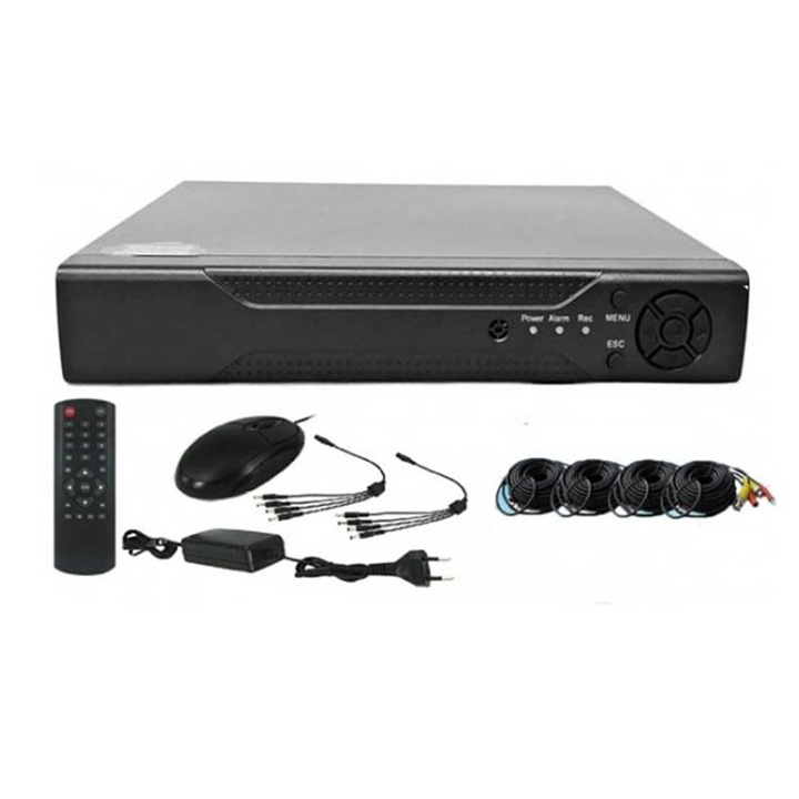 Комплект за видео наблюдение Lylu, 4 бр. камери с кабел, DVR, AHD, USB