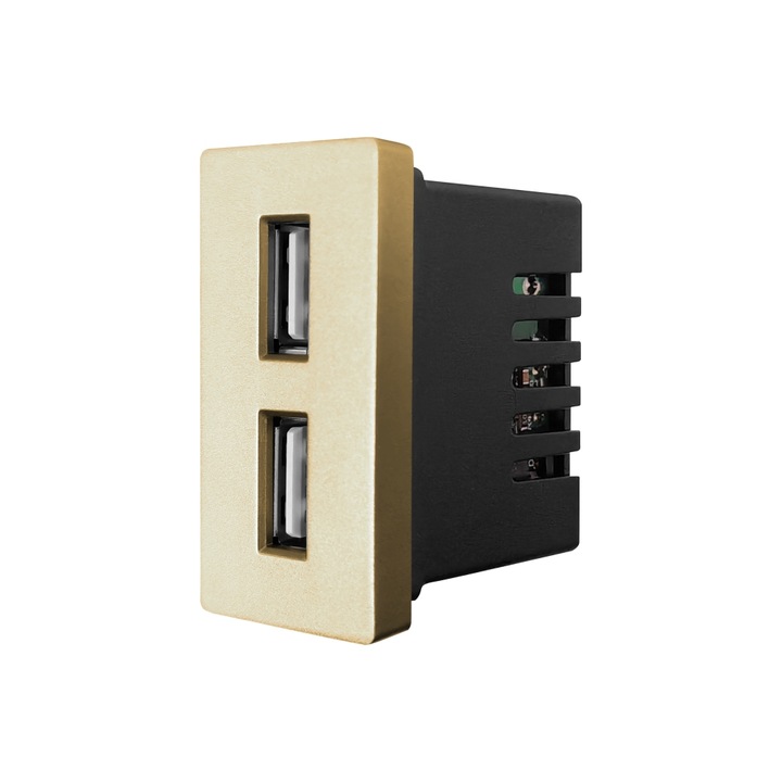 Modul Priza USB 2.4A 5V LUXION, Auriu, LX-MP057G