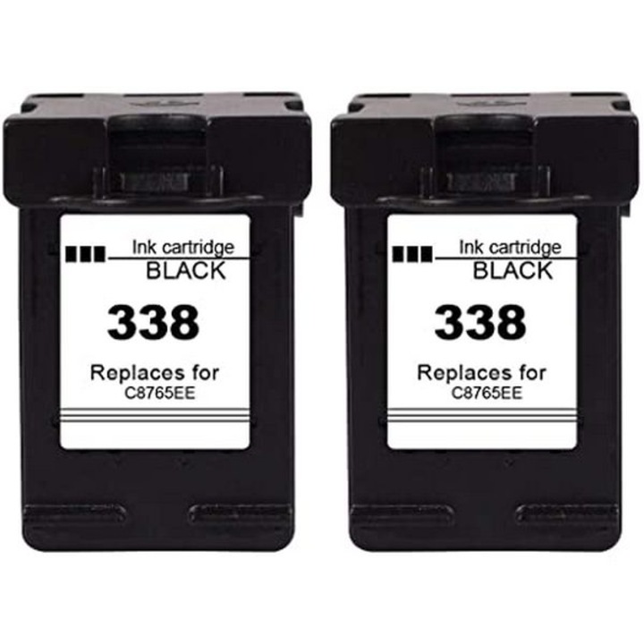 Pack cartuse cerneala (inkjet), marca NUMBER ONE, model C8765EE / HP 338, negru, 2x573 pagini, 2x14 ml