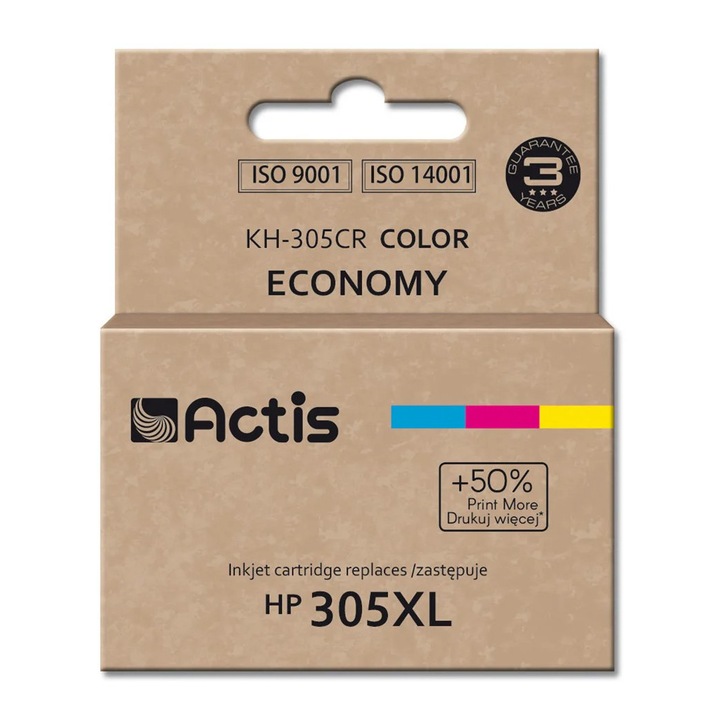 Tintapatron, Actis, HP-hez, 305L, 18 ml, Színes