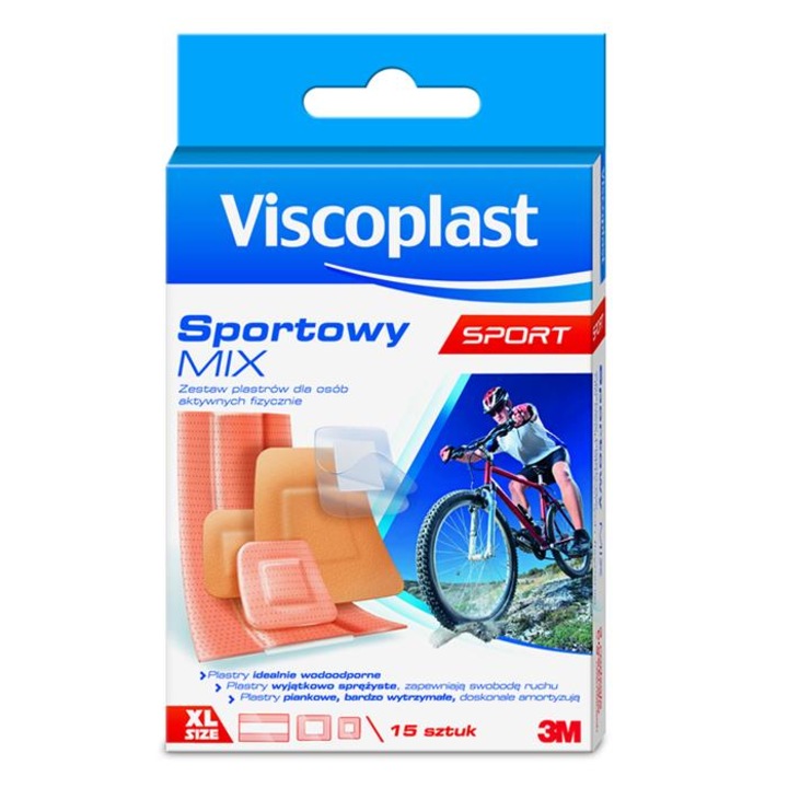 Комплект от 15 пластира Viscoplast Sports Mix, 3M