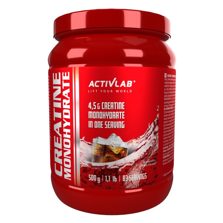 Activlab Creatine Monohydrate креатин моногидрат 4.5 g на порция вкус кола 500 g за сила мускулен растеж и висока физическа издръжливост