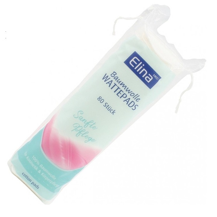 Dischete demachiante, Elina, Bumbac, 80 buc